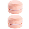 Mini aspiradora de escritorio, 2 uds., limpiador de teclado con confeti de goma (rosa)