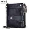 HUMERPAUL BP896 RFID Cepillo antirrobo Cartera de cuero con doble cremallera Monedero para hombre con múltiples tarjetas (Negro)