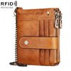 HUMERPAUL BP896 RFID Cepillo antirrobo Cartera de cuero con cremallera doble Monedero para hombre con múltiples tarjetas (marrón)