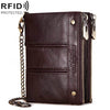 HUMERPAULBP926 Cartera antimagnética RFID para hombre, monedero con doble cremallera (marrón)