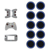 10 PCS Gamepad Silicona Luminous Button Cap Rocker Cap para PS5 / PS4 / PS3 / ONE / 360 / PRO / series X / S (negro azul claro)