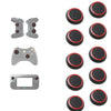 10 PCS Gamepad Silicona Luminous Button Cap Rocker Cap para PS5 / PS4 / PS3 / ONE / 360 / PRO / series X / S (Black Red Circle)