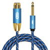 EMK KN603 2Pin 6.5mm Canon Line Línea de micrófono de audio balanceado, Longitud del cable: 3 m (Azul)