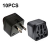 10 PCS WY-6 10A 250V Enchufe de conversión poroso de EE. UU. (Negro)