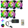 Computadora CPU RGB radiador luminoso 5 ventiladores + control remoto