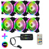 Computadora CPU RGB radiador luminoso 6 ventiladores + control remoto
