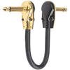 Línea de efecto de guitarra eléctrica de instrumento de audio de un solo bloque, longitud del cable: 30 cm (cabeza plana dorada)