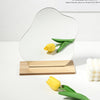Espejo acrílico irregular con accesorios para fotos con base de madera (nube)