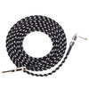 Cable de conexión de guitarra Folk Bass Performance Reducción de ruido Codo Cable de guitarra de audio, tamaño: 0,5 m (negro blanco)