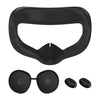 Máscara de ojo de silicona VR + cubierta protectora de lente + sombrero de joystick, para Oculus Quest 2 (negro)
