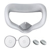 Máscara de ojo de silicona VR + cubierta protectora de lente + sombrero de joystick, para Oculus Quest 2 (gris)
