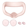 Máscara de ojo de silicona VR + cubierta protectora de lente + sombrero de joystick, para Oculus Quest 2 (rosa)