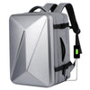 Mochila de gran capacidad, resistente al agua, extensible, con carcasa dura y orificio de carga USB (162 gris claro)
