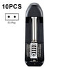 10 PCS BMAX Fuente de alimentación de inserción directa de ranura única 18650 Cargador de batería de litio (enchufe de la UE)