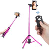 YUNTENG 1688 Selfie Stick Trípode Soporte de cámara de control remoto Bluetooth (rosa)