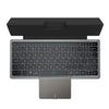 KF8700 78 Teclas Panel táctil oculto Tableta portátil Computadora Teclado inalámbrico Bluetooth con cuero de PU (Negro)