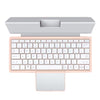 KF8700 78 Teclas Panel táctil oculto Tableta portátil Computadora Teclado inalámbrico Bluetooth con cuero de PU (Rosa)