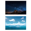 Papel de fondo de fotografía mate de doble cara 3D (Mar Sky + Stars Mountains)