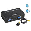 FJGEAR FJ-201UK Conmutador KVM 2 en 1 salida con controlador de escritorio con cable (negro)