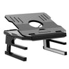 Soporte de aluminio para computadora portátil con elevador plegable de doble capa (negro)