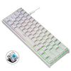 LEAVEN K620 61 teclas Hot Plug-in Glowing Game Teclado mecánico con cable, longitud del cable: 1,8 m, color: eje verde blanco