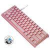 LEAVEN K620 61 teclas Hot Plug-in Glowing Game Teclado mecánico con cable, longitud del cable: 1,8 m, color: eje verde rosa