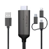 LD36 8 pines + Micro USB + Tipo-C / USB-C a HDMI 1080P HDTV Dongle Cable, Plug and Play HDMI con pantalla Plug and Play