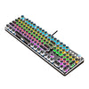 K820 104 teclas Retro Punk Plating Knob Teclado de eje verde con cable brillante, longitud del cable: 1,6 m, estilo: luces de marcha (negro)