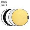 Tablero reflector plegable Selens 5 en 1 (oro / plata / blanco / negro / luz suave), tamaño: 60 cm redondo