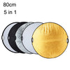 Tablero reflector plegable Selens 5 en 1 (oro / plata / blanco / negro / luz suave), tamaño: 80 cm redondo