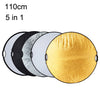 Tablero reflector plegable Selens 5 en 1 (oro / plata / blanco / negro / luz suave), tamaño: 110 cm redondo