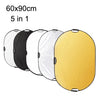 Selens Tablero reflector plegable 5 en 1 (oro / plata / blanco / negro / luz suave), tamaño: 60x90cm