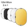 Tablero reflector plegable Selens 5 en 1 (oro / plata / blanco / negro / luz suave), tamaño: 120x180cm