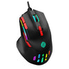 K-Snake Q15 Ratón mecánico con cable con efecto de luz RGB de 9 teclas, longitud del cable: 1,5 m (negro)