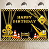 1,5 m x 1 m Serie de vehículos de construcción Fondo de fotografía de feliz cumpleaños Tela (MSD00212)