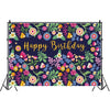 Tela de fondo para fotografía de fiesta de feliz cumpleaños serie de flores de 1,5 m x 1 m (MSC00334)
