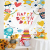 Diseño de cumpleaños Paño colgante Niños Foto Paño de pared, Tamaño: 180x200cm Terciopelo(1)