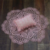Manta redonda de encaje hueco + traje de almohada Accesorios de fotografía para bebés (rosa)
