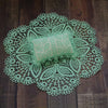 Manta redonda de encaje hueco + traje de almohada Accesorios de fotografía para bebés (verde claro)