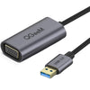 QGeeM QG-UA07-A USB 3.0 a VGA Convertidor de video de múltiples pantallas de transferencia de alta velocidad (gris plateado)