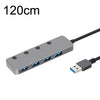 HS0059 Conmutador independiente USB 3.0 Extensión de 4 puertos Tipo-C / USB-C HUB de aleación de aluminio, Longitud del cable: 120 cm