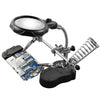 16126-A 3.5X/12X Soporte de luz LED tipo lupa de reparación de relojes con clip auxiliar