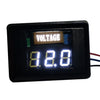 DES-2 Medidor de voltaje de batería de automóvil DC LED Pantalla digital 12V Motocicleta RV Yate Medidor de voltaje Detector (Blanco)