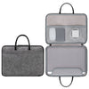 Baona Leather Totalmente abierto portátil impermeable bolsa de computadora, tamaño: 15/15.6/16 pulgadas (gris negro)