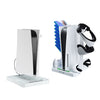 Para PS5 ipaly Host Base de enfriamiento multifuncional VR2 Mango Soporte de carga Estante de almacenamiento de disco (Blanco)
