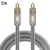 EMK YL/B Cable de fibra óptica digital de audio Cable de conexión de audio cuadrado a cuadrado, longitud: 5 m (gris transparente)