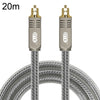 EMK YL/B Cable de fibra óptica digital de audio Cable de conexión de audio cuadrado a cuadrado, longitud: 20 m (gris transparente)