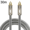 EMK YL/B Cable de fibra óptica digital de audio Cable de conexión de audio cuadrado a cuadrado, longitud: 30 m (gris transparente)