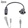 2 uds XLR 3 pines hembra a RJ45 hembra conector de red adaptador convertidor Cable, tamaño: 30cm (negro)