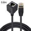 Cabeza recta 0.6m Cat 8 10G Transmisión RJ45 Macho a hembra Cable de extensión de cable de red de computadora (Negro)
